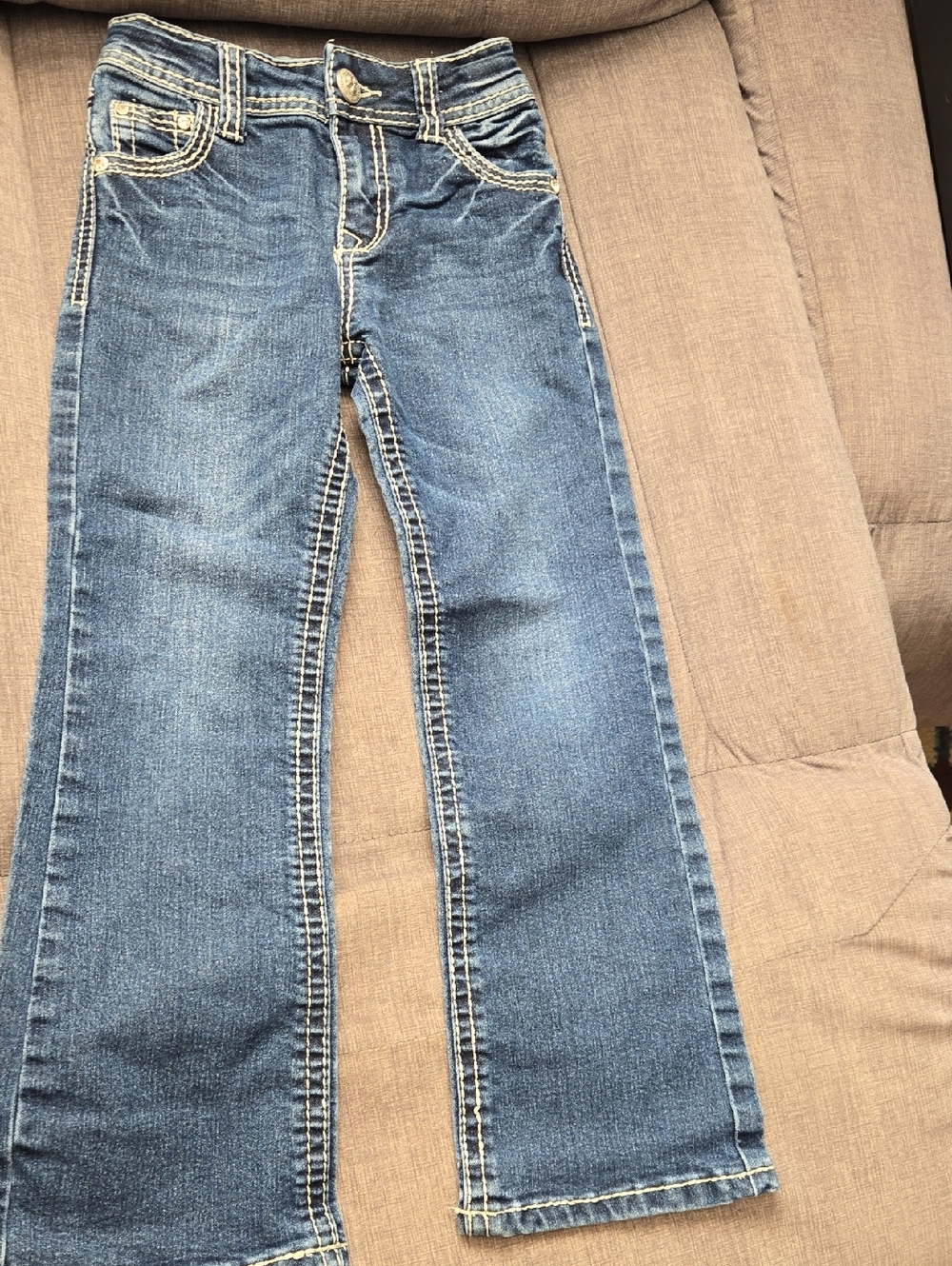 Girls Denim Straight-Leg Jeans in Medium Blue